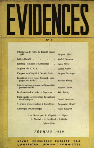 Evidences. N° 08 (Février 1950)